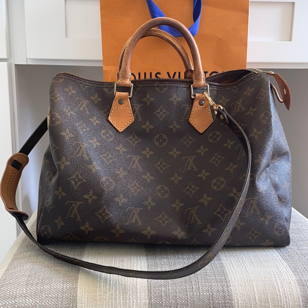 LOUIS VUITTON SPEEDY 35, strap,lock,key